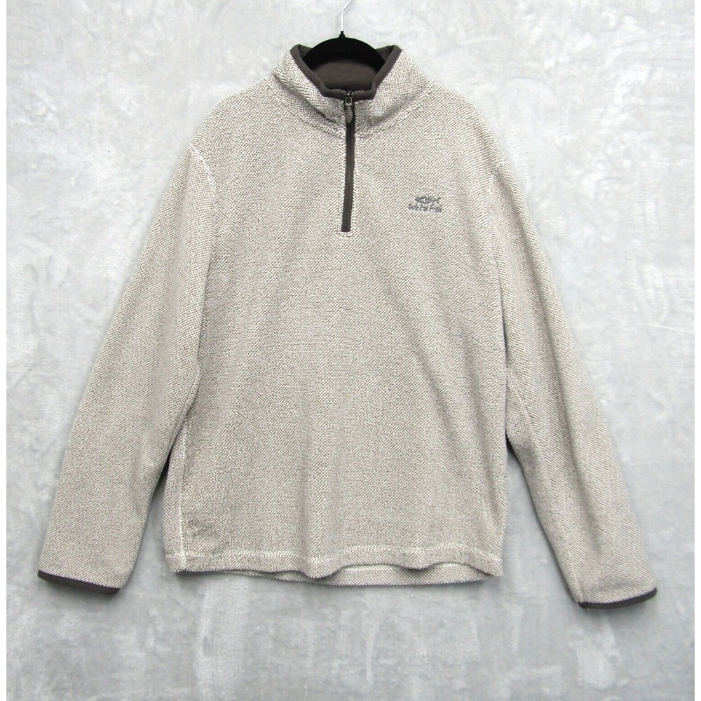 Weird Fish Sweatshirt Mens Large Jumper Beige Quarter Zip Active Outdoor Fleece